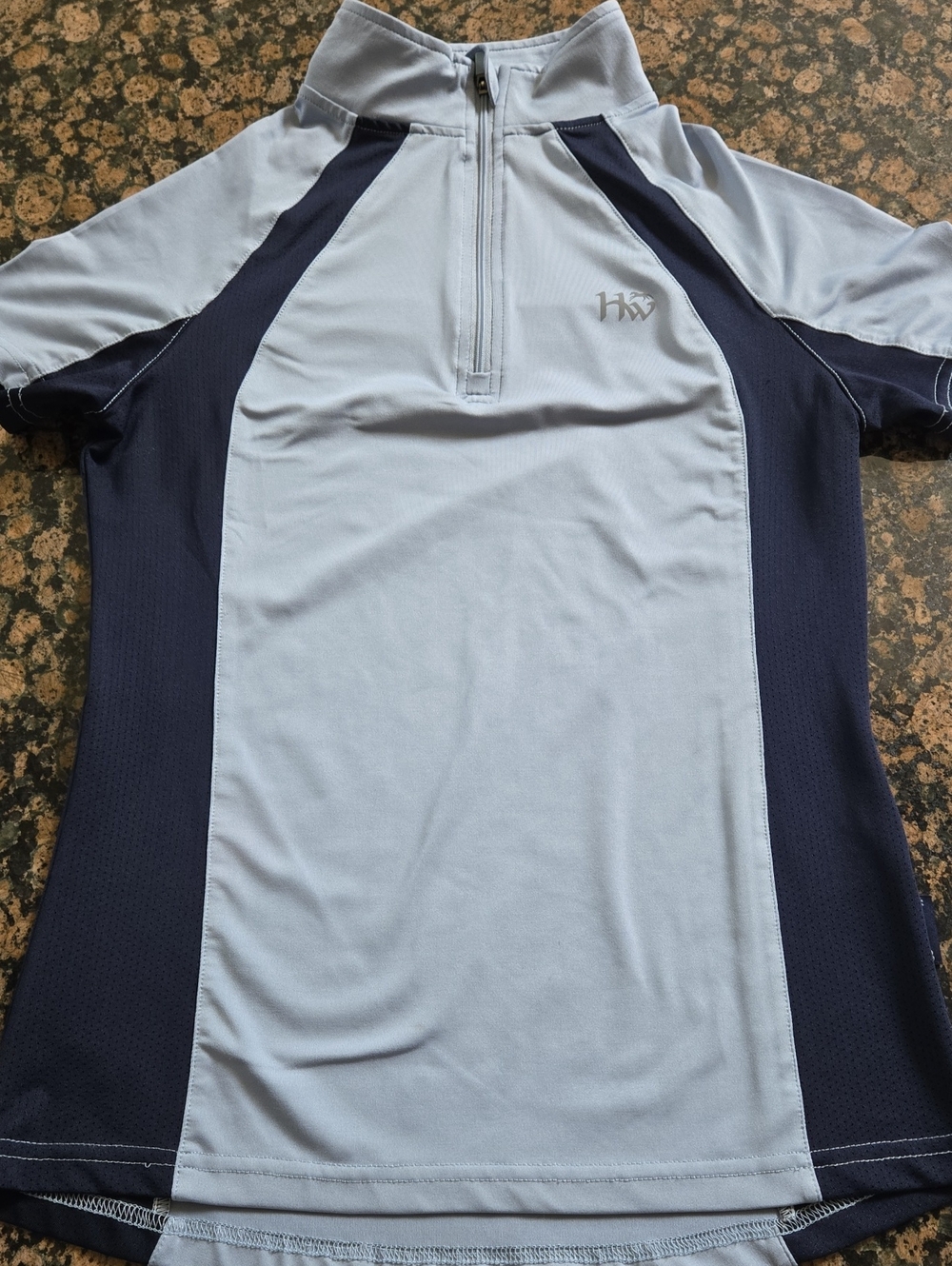 Horseware Aveen Half-Zip Equestrian Top  - Light Blue & Navy XS
